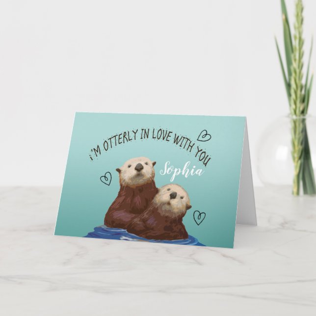 Tarjeta Estoy Ottermente enamorado de ti, Valentine (Anverso)
