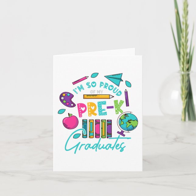 Tarjeta Estoy Tan Orgulloso De Mis Graduados De Preescolar (Anverso)