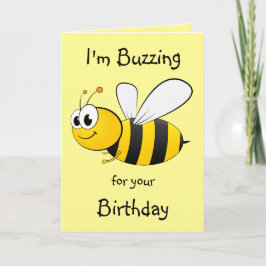 Tarjeta Estoy zumbando por tu cumpleaños - Diseño de abeja