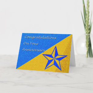 Tarjeta Estrella azul del aniversario de los empleados