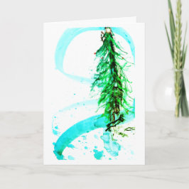 Tarjeta Estrella contemporánea del árbol de Navidad con lu