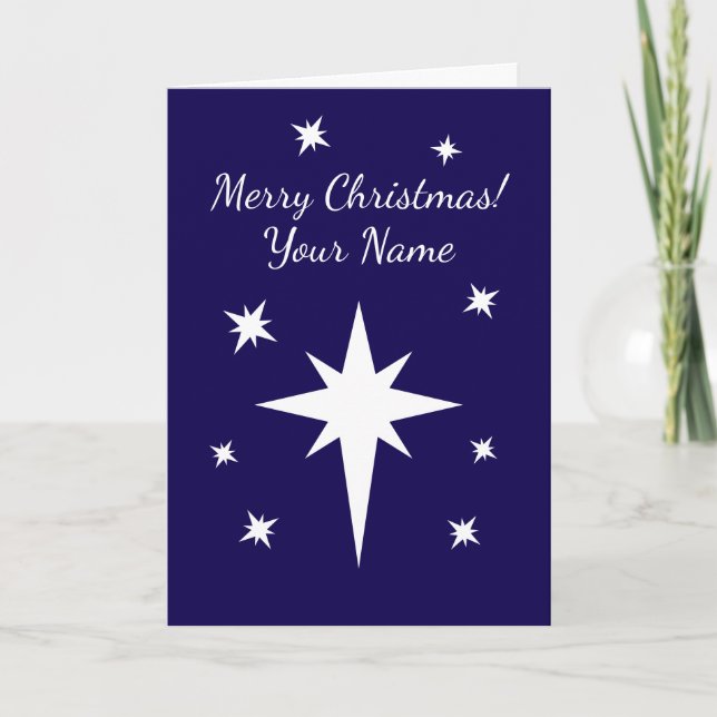 Tarjeta Estrella de Belén Navidad personalizada (Anverso)