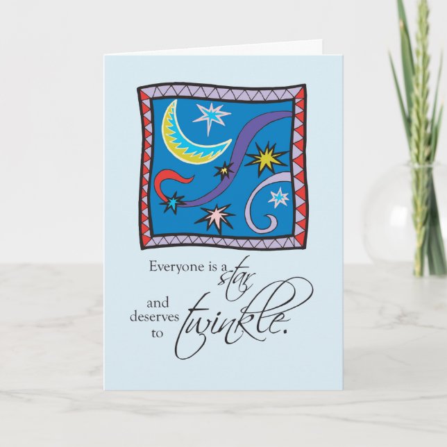 Tarjeta Estrella de cumpleaños de recuperación Twinkle (Anverso)