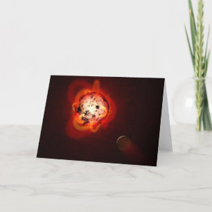 Tarjeta Estrella De Enano Rojo Orbida Por Un Exoplaneta Hi