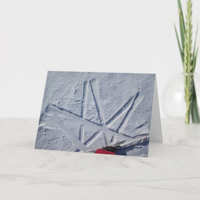 Tarjeta Estrella de esquí Notecard (Anverso)