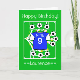 Tarjeta Estrella de Fútbol (cuerpo Azul mangas Blancas)