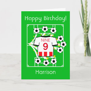 Tarjeta Estrella de fútbol (franjas roja y blanca - Sheffi