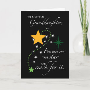 Tarjeta Estrella de graduación de nieta felicitaciones