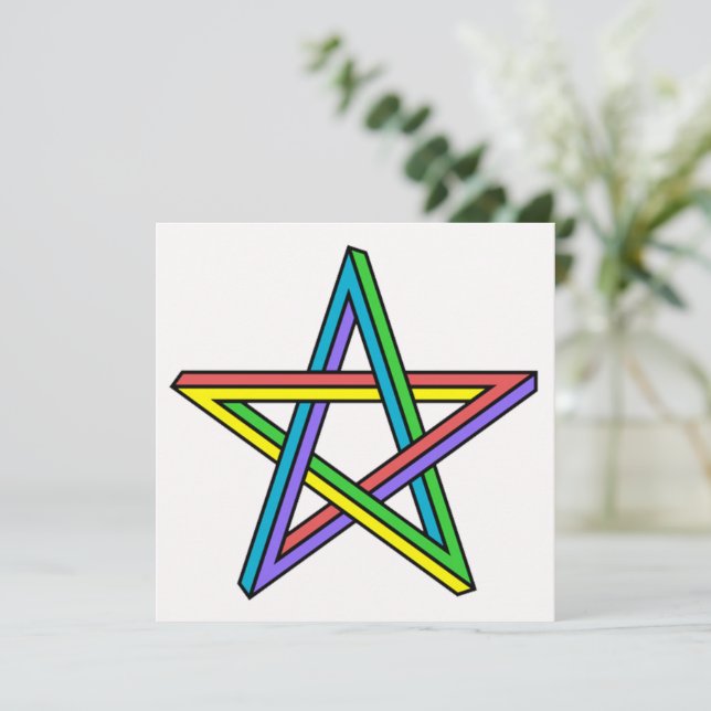 Tarjeta Estrella de ilusión óptica (Anverso de pie)