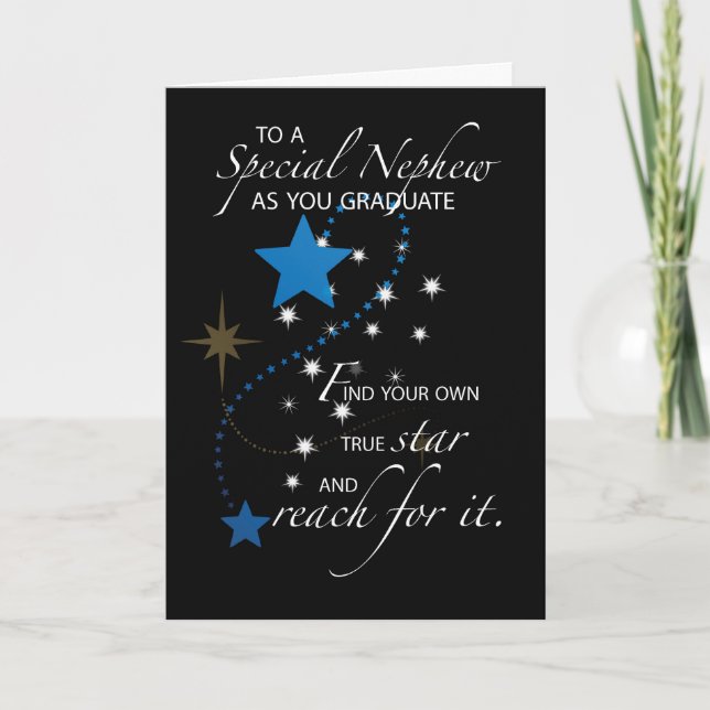 Tarjeta Estrella de la graduación del sobrino (Anverso)