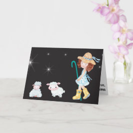 Tarjeta Estrella de la noche de la pequeña Bo Divertido ni