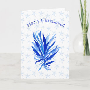 Tarjeta Estrella de mar azul de hierba marina-nombre perso
