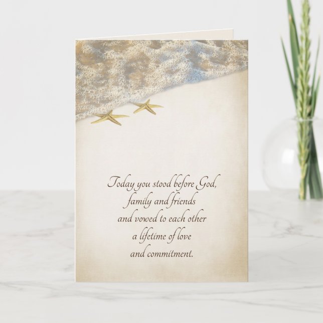 Tarjeta Estrella de mar de boda (Anverso)