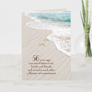 Tarjeta Estrella de mar de la playa 56º Aniversario