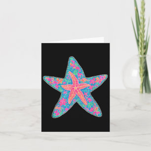 Tarjeta Estrella de mar de verano, regalo divertido preppy