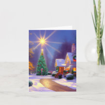 Estrella de Navidad Brillando Sobre un Árbol de Na