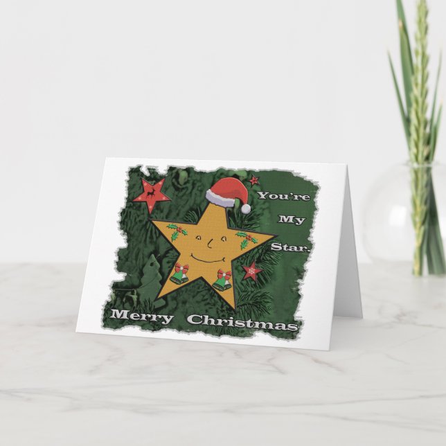 Tarjeta Estrella de pan de jengibre navideño (Anverso)