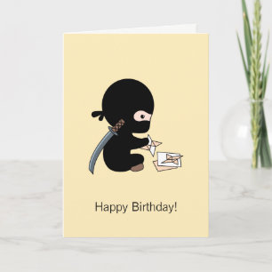 Tarjeta Estrella de papel de Ninja Origami Tiny Cumpleaños