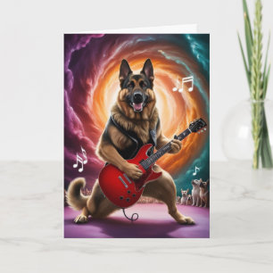 Tarjeta Estrella de Rock de Pastor Alemán