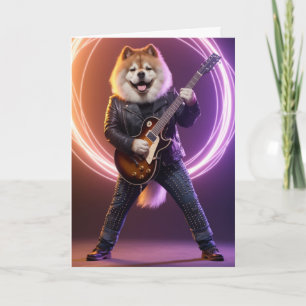 Tarjeta Estrella de Rock Divertida Chow Chow
