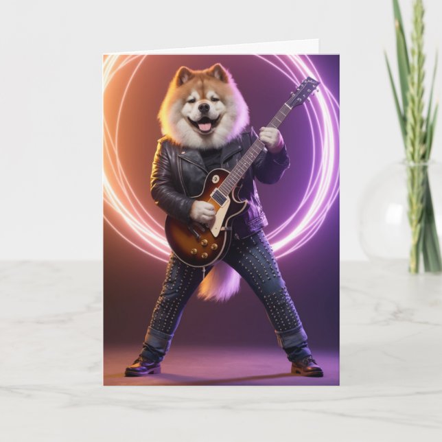 Tarjeta Estrella de Rock Divertida Chow Chow (Anverso)