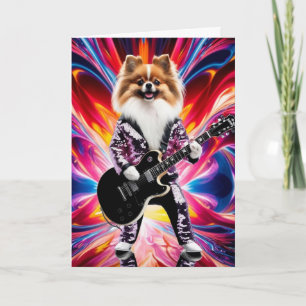 Tarjeta Estrella de Rock Pomerania Divertida