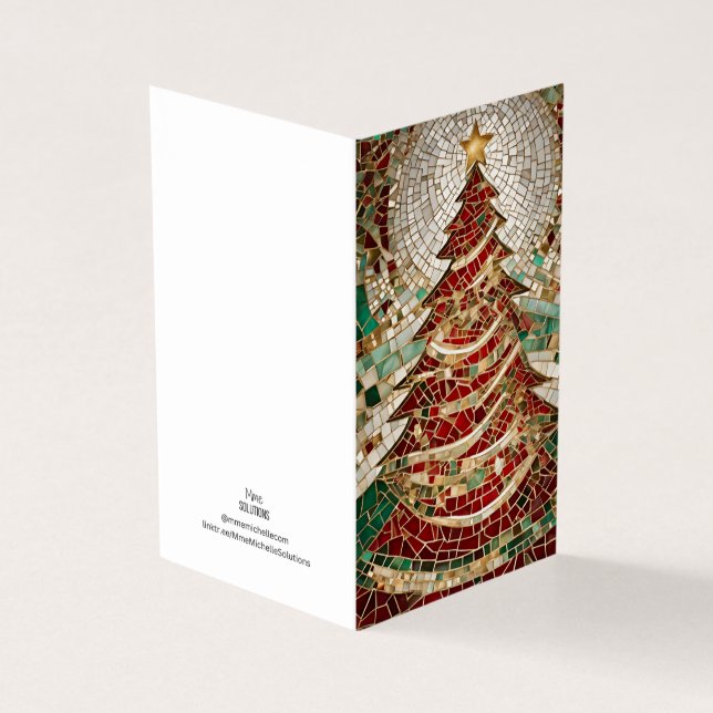 Tarjeta Estrella del árbol navideño tema navideño Mosaico (Exterior)
