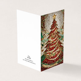 Tarjeta Estrella del árbol navideño tema navideño Mosaico