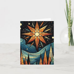 Tarjeta Estrella del arte cubista Navidad