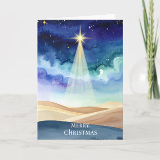 Tarjeta Estrella del cielo nocturno de Belén Feliz Navidad