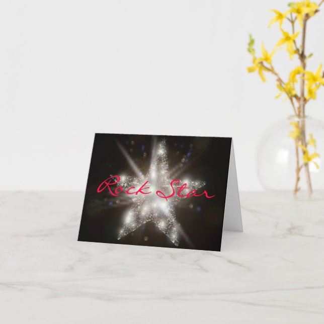 Tarjeta "Estrella del rock" (flor amarilla)