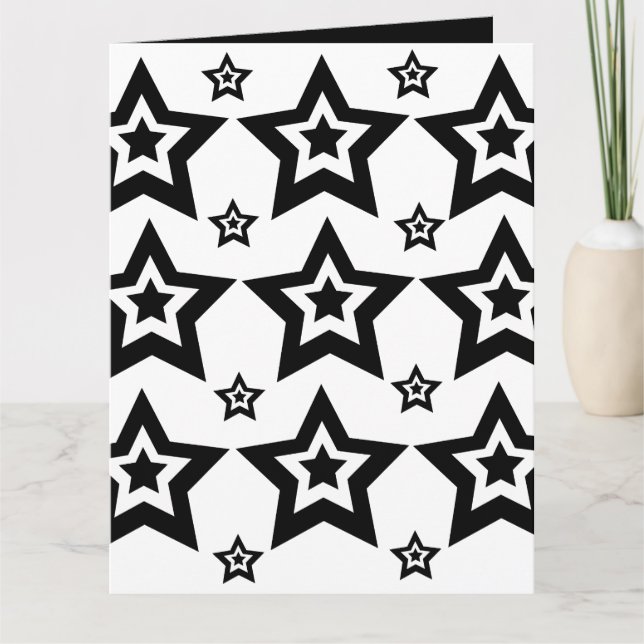 Tarjeta Estrella geométrica Estrella negra y geométrica bl (Anverso)