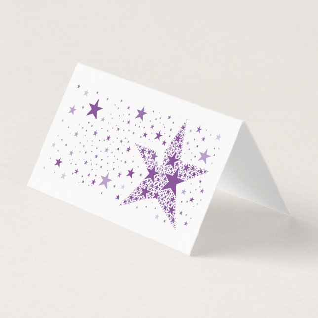 Tarjeta Estrella grande hecha de pequeñas estrellas en vio (Anverso)