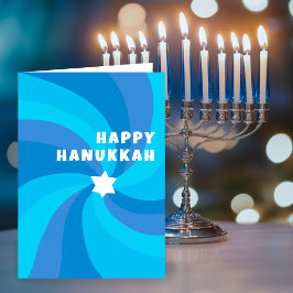 Tarjeta Estrella moderna de natación de David HAPPY HANUKK