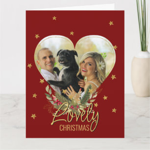 Tarjeta Estrella Purpurina de oro foto Navidades encantado