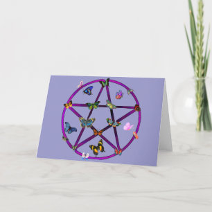Tarjeta Estrella y mariposas de Wiccan
