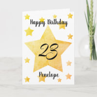 Estrellas Amarillas Personalizadas Cumpleaños 23