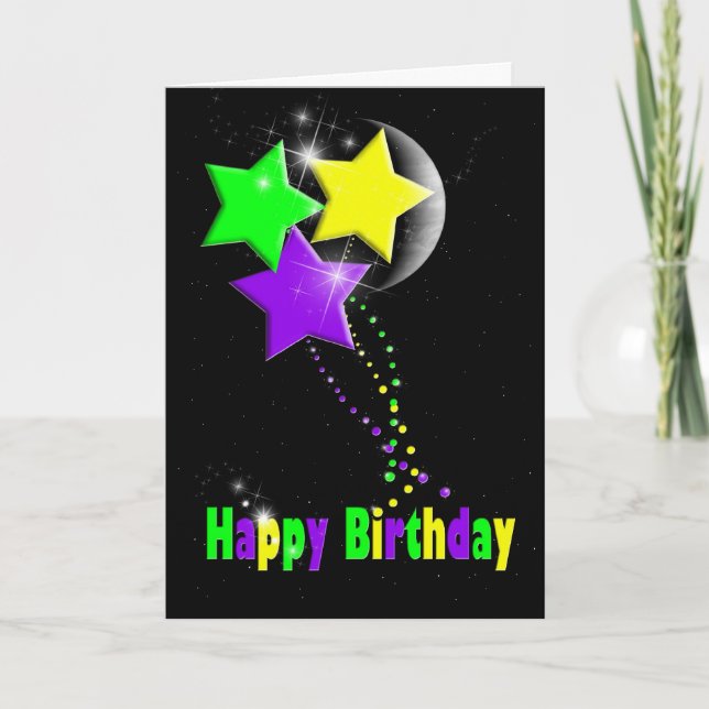 Tarjeta Estrellas de cumpleaños (Anverso)