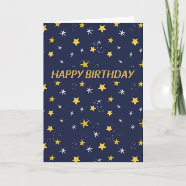 Tarjeta Estrellas de cumpleaños (Anverso)