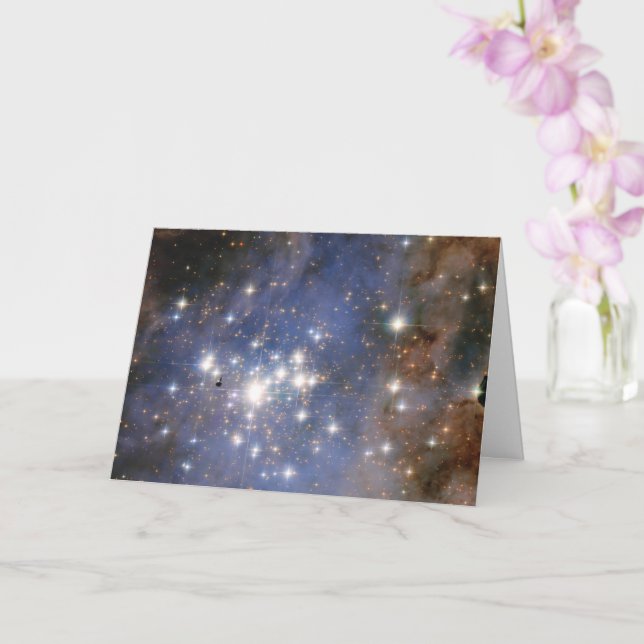 Tarjeta Estrellas de diamantes en el espacio de burbujas d (Orquídea)