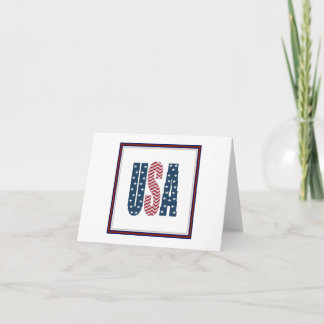 Tarjeta Estrellas de Estados Unidos y Stripes Notecard