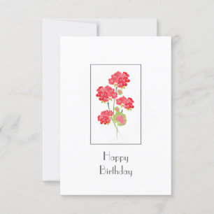 Tarjeta Estrellas de Geraniums de acuarela