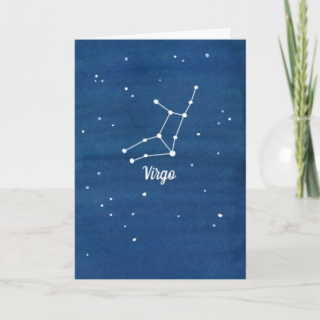 Tarjeta Estrellas de la constelación del virgo del feliz (Anverso)