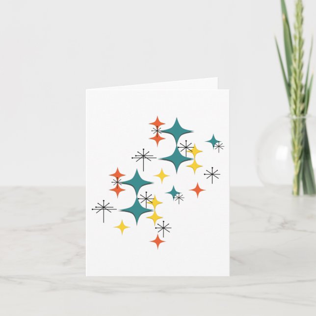 Tarjeta Estrellas de la era atómica de Eames modernos de m (Anverso)
