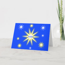 Tarjeta Estrellas de luz de vacaciones en azul