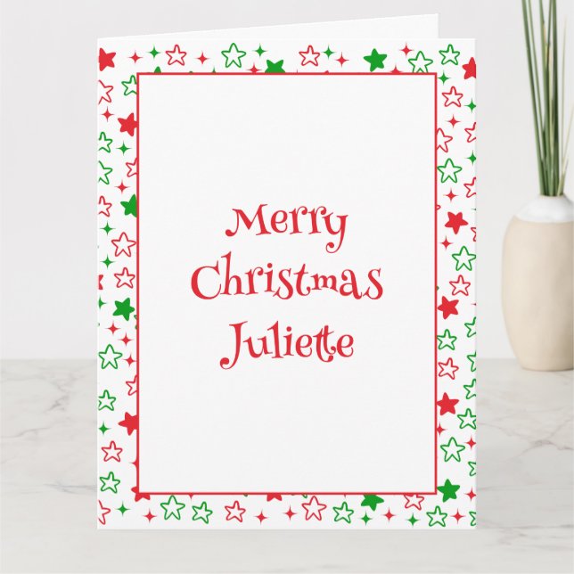 Tarjeta Estrellas de Navidades cutos (Anverso)