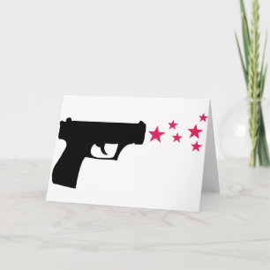 Tarjeta estrellas de pistolas negras