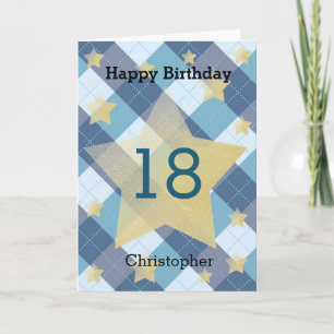 Tarjeta Estrellas de plata azul plateado 18 cumpleaños