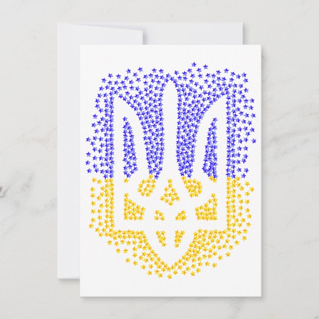 Tarjeta Estrellas de tridente de heraldry de Ucrania (Anverso)