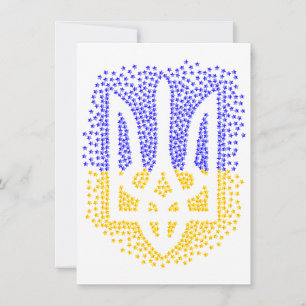 Tarjeta Estrellas de tridente de heraldry de Ucrania